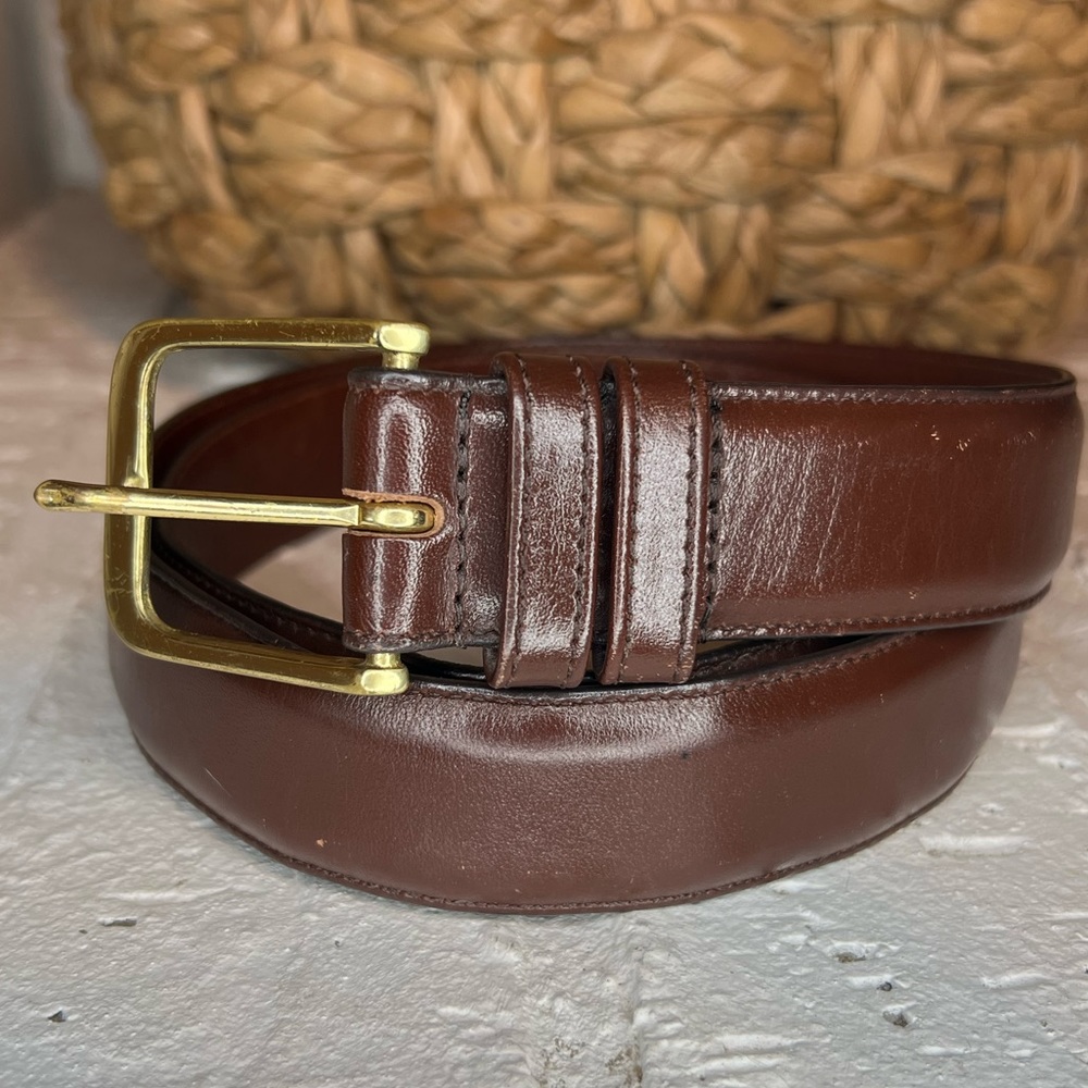 Coach Brown Leather Women's Belt Gold Buckle